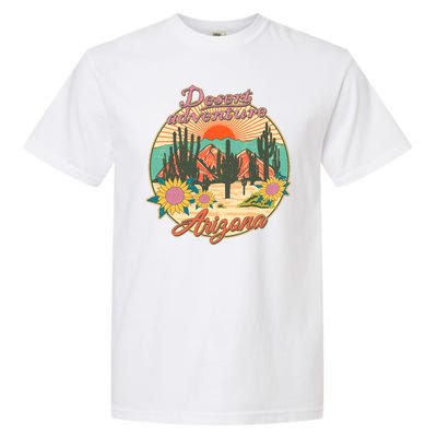 Vintage Retro Travel Arizona Desert Adventure Emblem Garment-Dyed Heavyweight T-Shirt