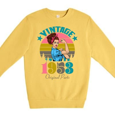 Vintage Rosie The Riveter 1953 Original Parts 70th Birthday Premium Crewneck Sweatshirt