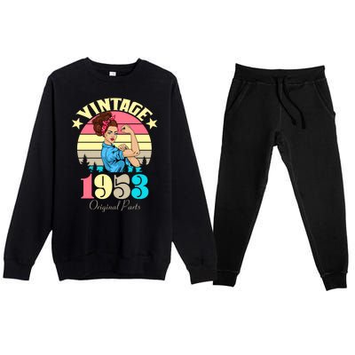 Vintage Rosie The Riveter 1953 Original Parts 70th Birthday Premium Crewneck Sweatsuit Set