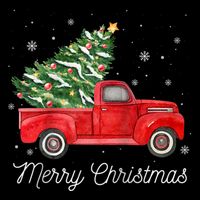 Vintage Red Truck With Merry Christmas Tree Raglan Baseball Backpack