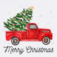 Vintage Red Truck With Merry Christmas Tree Raglan Baseball Toddler T-Shirt