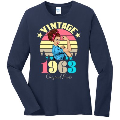 Vintage Rosie The Riveter 1963 Original Parts 60th Birthday Ladies Long Sleeve Shirt