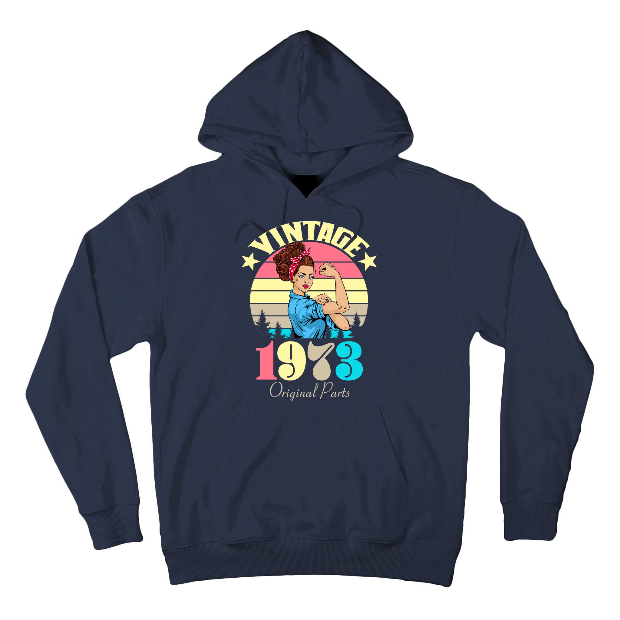 Vintage Rosie The Riveter 1973 Original Parts 50th Birthday Tall Hoodie