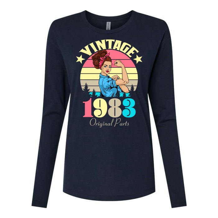 Vintage Rosie The Riveter 1983 Original Parts 40th Birthday Womens Cotton Relaxed Long Sleeve T-Shirt