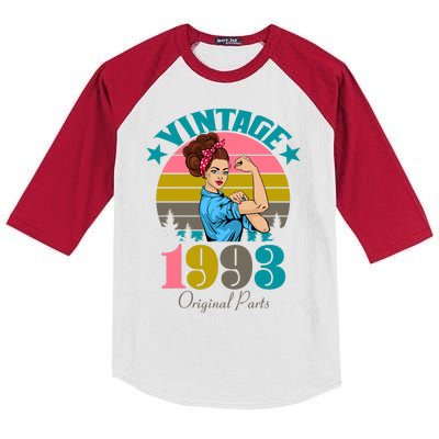 Vintage Rosie The Riveter 1993 Original Parts 30th Birthday Kids Colorblock Raglan Jersey