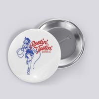 Vintage Rootin Tootin Good Time Western Cowgirl Girl Women Button