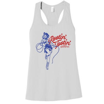 Vintage Rootin Tootin Good Time Western Cowgirl Girl Women Women's Racerback Tank