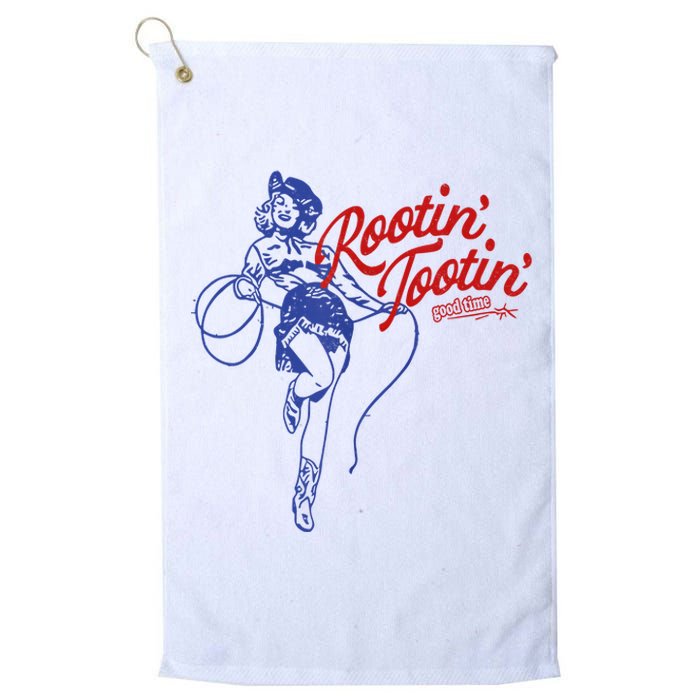 Vintage Rootin Tootin Good Time Western Cowgirl Girl Women Platinum Collection Golf Towel