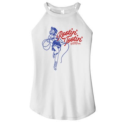 Vintage Rootin Tootin Good Time Western Cowgirl Girl Women Women’s Perfect Tri Rocker Tank