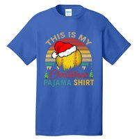 Vintage Retro This Is My Christmas Pajama Meaningful Gift Softball Meaningful Gi Tall T-Shirt