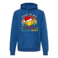 Vintage Retro This Is My Christmas Pajama Meaningful Gift Softball Meaningful Gi Premium Hoodie