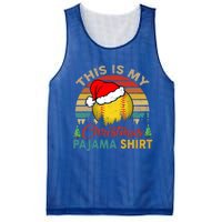 Vintage Retro This Is My Christmas Pajama Meaningful Gift Softball Meaningful Gi Mesh Reversible Basketball Jersey Tank