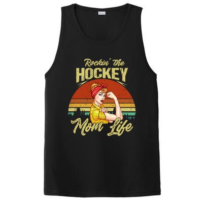 Vintage Rockin' The Hockey Mom Life Happy Mother's Day Meaningful Gift PosiCharge Competitor Tank