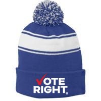 Vote Right The Officer Tatum Stripe Pom Pom Beanie