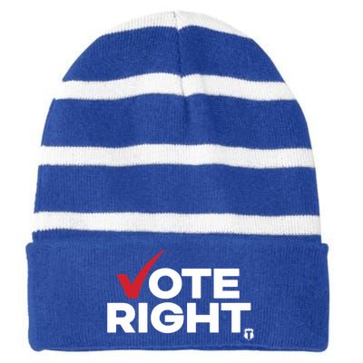 Vote Right The Officer Tatum Striped Beanie with Solid Band