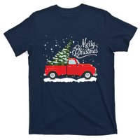 Vintage Red Truck Christmas Tree Long Sleeve T-Shirt