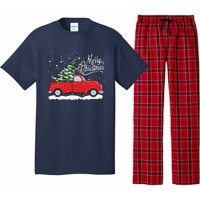 Vintage Red Truck Christmas Tree Long Sleeve Pajama Set