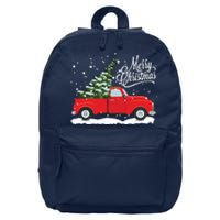 Vintage Red Truck Christmas Tree Long Sleeve 16 in Basic Backpack