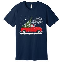 Vintage Red Truck Christmas Tree Long Sleeve Premium T-Shirt