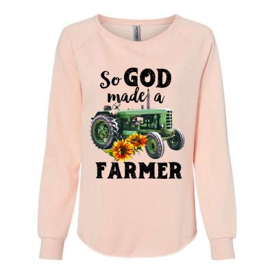 Vintage Retro Tractor God Made A Farmer Proud Farmer Farming Gift Womens California Wash Sweatshirt