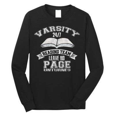 Varsity Reading Team 24 7 Funny Book Lovers Long Sleeve Shirt