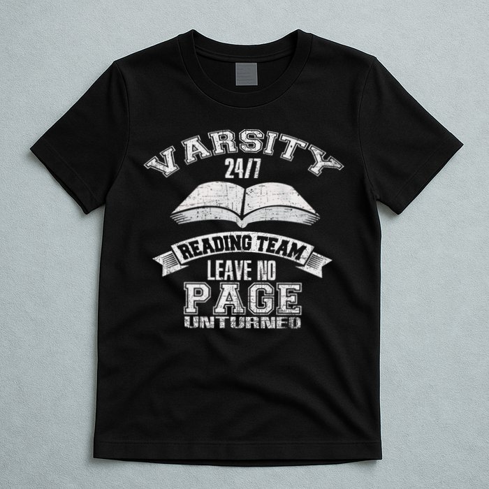 Varsity Reading Team 24 7 Funny Book Lovers T-Shirt