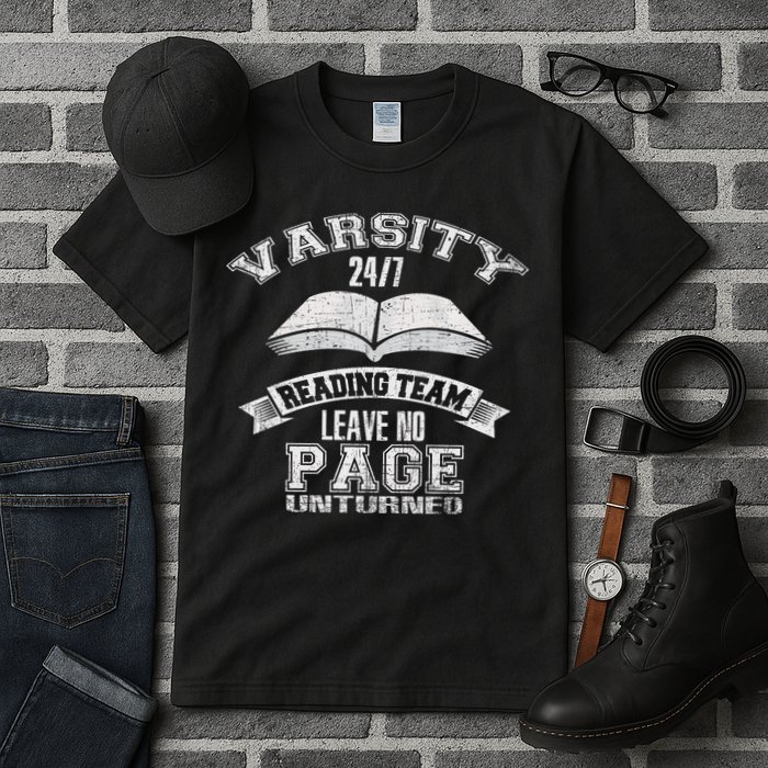 Varsity Reading Team 24 7 Funny Book Lovers Tall T-Shirt