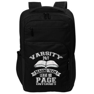Varsity Reading Team 24 7 Funny Book Lovers Impact Tech Backpack