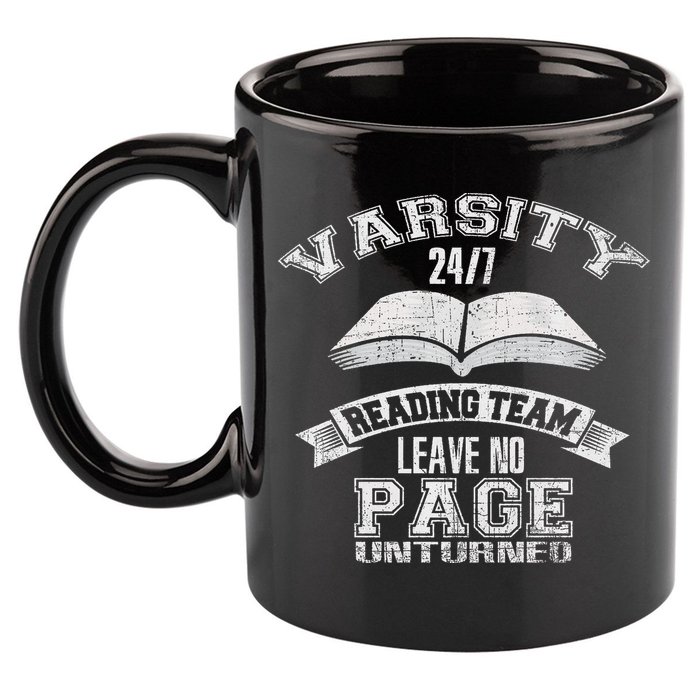 Varsity Reading Team 24 7 Funny Book Lovers 11oz C Handle Ceramic Mug