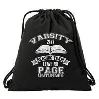 Varsity Reading Team 24 7 Funny Book Lovers Drawstring Bag