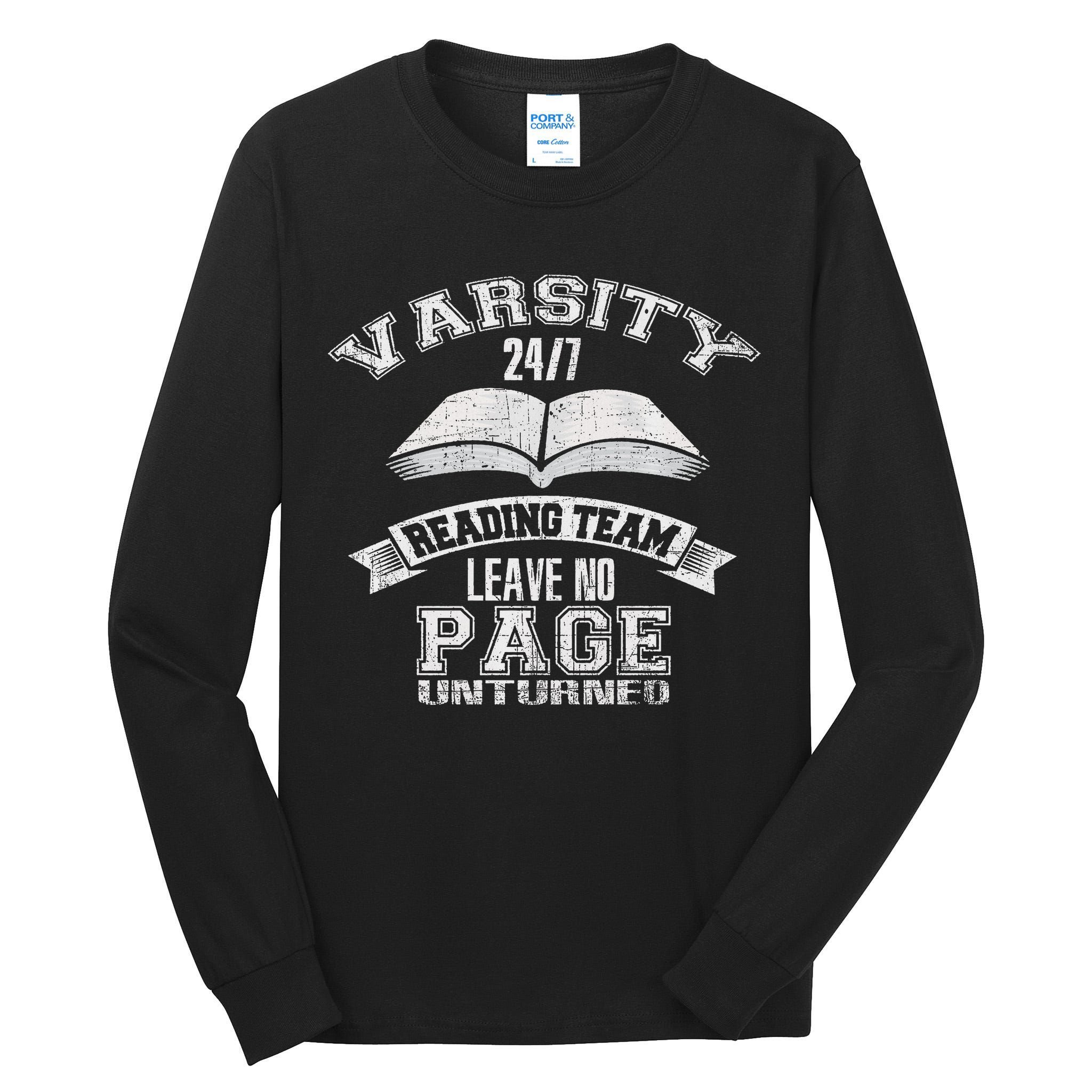 Varsity Reading Team 24 7 Funny Book Lovers Tall Long Sleeve T-Shirt