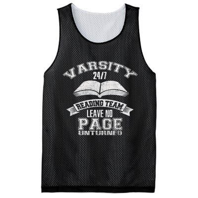 Varsity Reading Team 24 7 Funny Book Lovers Mesh Reversible Basketball Jersey Tank