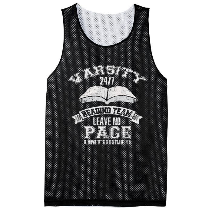 Varsity Reading Team 24 7 Funny Book Lovers Mesh Reversible Basketball Jersey Tank