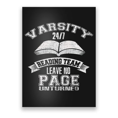 Varsity Reading Team 24 7 Funny Book Lovers Poster