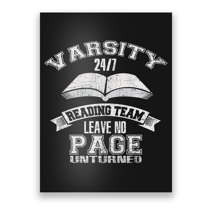 Varsity Reading Team 24 7 Funny Book Lovers Poster