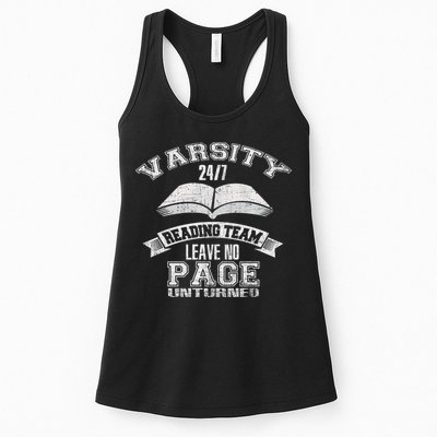 Varsity Reading Team 24 7 Funny Book Lovers Womens Tank Top