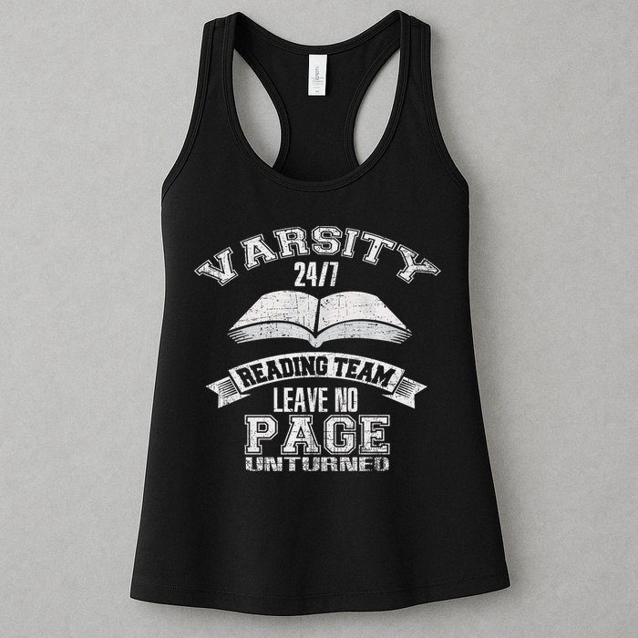 Varsity Reading Team 24 7 Funny Book Lovers Womens Tank Top