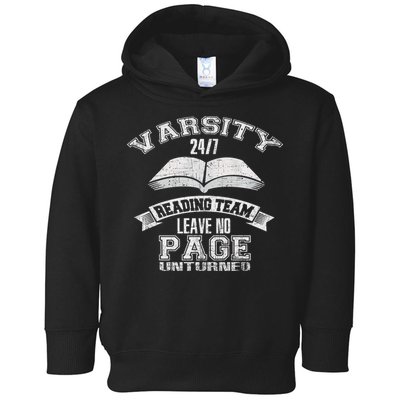 Varsity Reading Team 24 7 Funny Book Lovers Toddler Hoodie