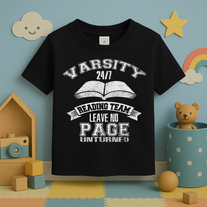 Varsity Reading Team 24 7 Funny Book Lovers Toddler T-Shirt