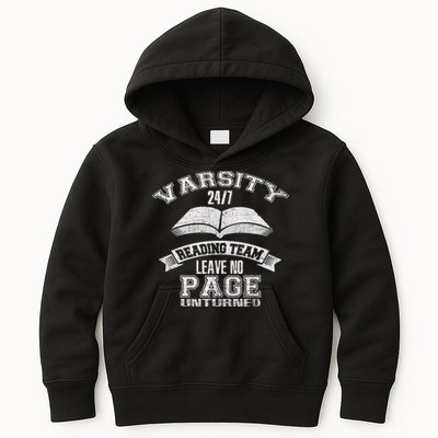 Varsity Reading Team 24 7 Funny Book Lovers Kids Hoodie
