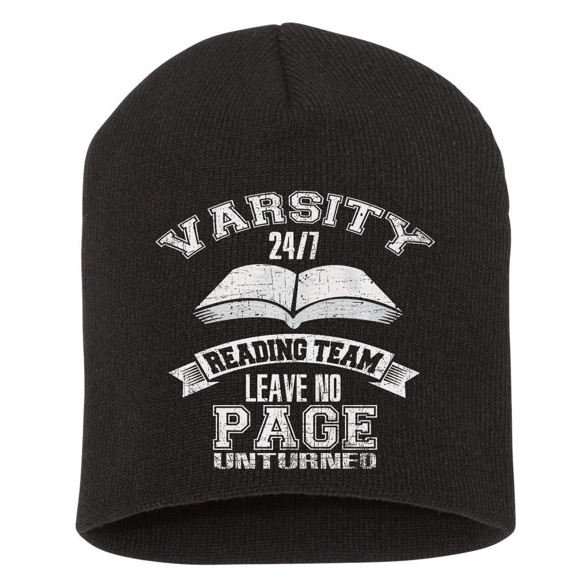 Varsity Reading Team 24 7 Funny Book Lovers Short Acrylic Beanie