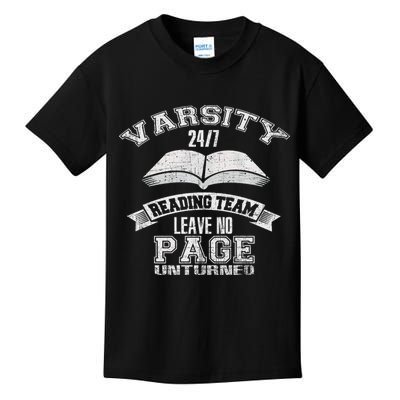 Varsity Reading Team 24 7 Funny Book Lovers Kids T-Shirt