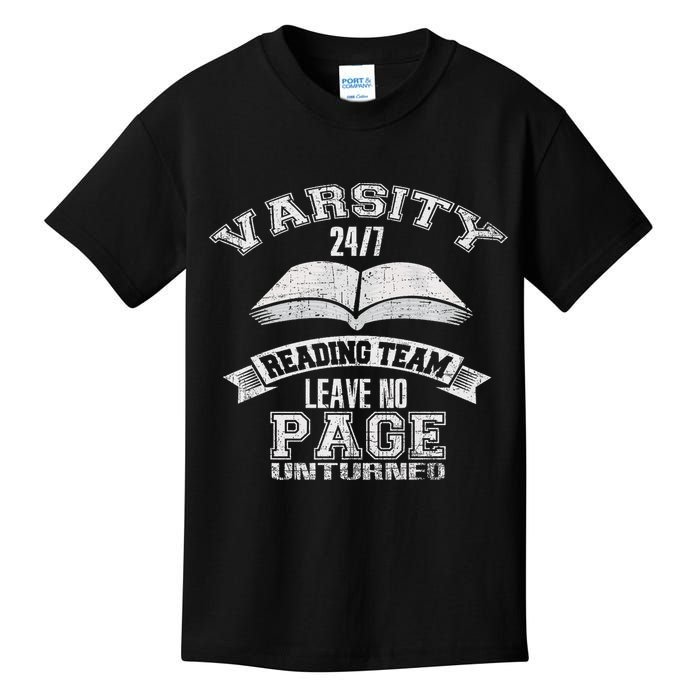 Varsity Reading Team 24 7 Funny Book Lovers Kids T-Shirt