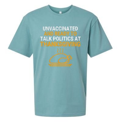 Vintage Ready To Talk Politics At Thanksgiving Funny Sueded Cloud Jersey T-Shirt