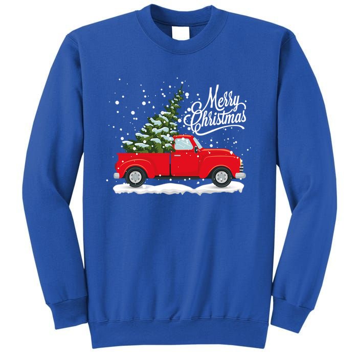 Vintage Red Truck Christmas Tree Cute Gift Sweatshirt