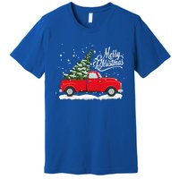 Vintage Red Truck Christmas Tree Cute Gift Premium T-Shirt