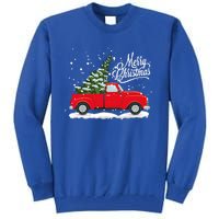 Vintage Red Truck Christmas Tree Cute Gift Tall Sweatshirt