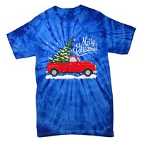 Vintage Red Truck Christmas Tree Cute Gift Tie-Dye T-Shirt