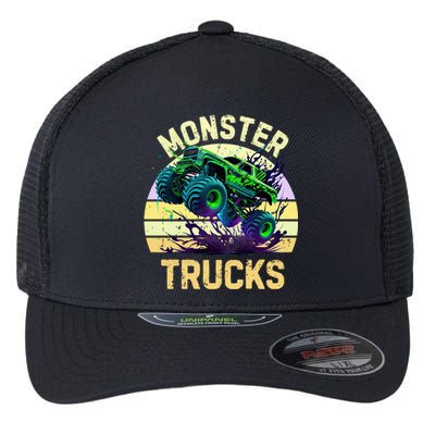 Vintage Retro Trucks Monster Truck Rolling Gift Flexfit Unipanel Trucker Cap