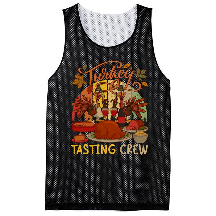 Vintage Retro Turkey Tasting Crew Thanksgiving Drinking Wine Mesh Reversible Basketball Jersey Tank